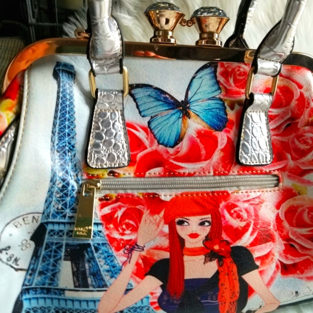 Eiffel Tower-"Rhinestone" Bling Handbag by LOVE USA